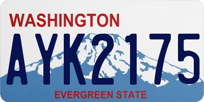 WA license plate AYK2175