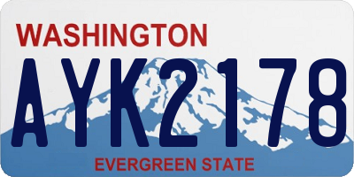WA license plate AYK2178