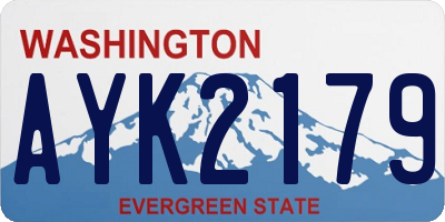 WA license plate AYK2179