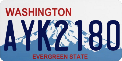 WA license plate AYK2180
