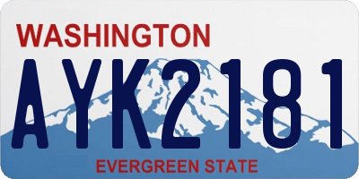 WA license plate AYK2181