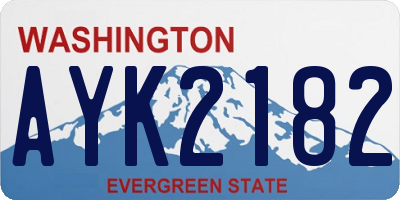 WA license plate AYK2182