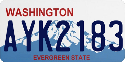 WA license plate AYK2183