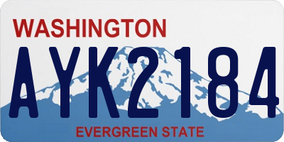 WA license plate AYK2184