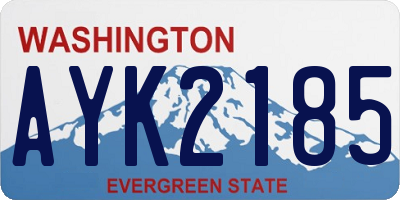 WA license plate AYK2185