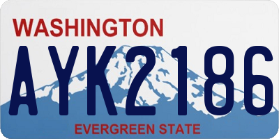 WA license plate AYK2186