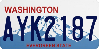 WA license plate AYK2187