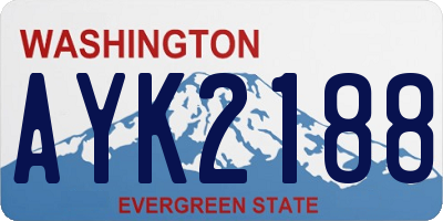 WA license plate AYK2188
