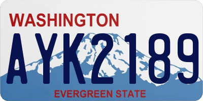 WA license plate AYK2189