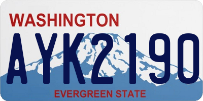 WA license plate AYK2190