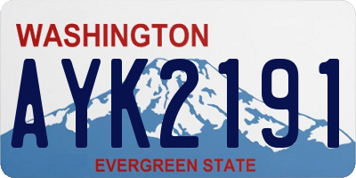 WA license plate AYK2191