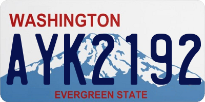 WA license plate AYK2192