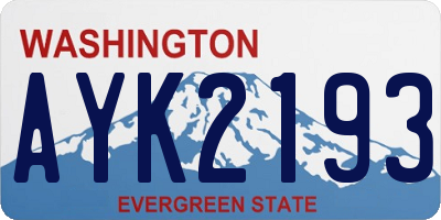 WA license plate AYK2193