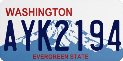 WA license plate AYK2194