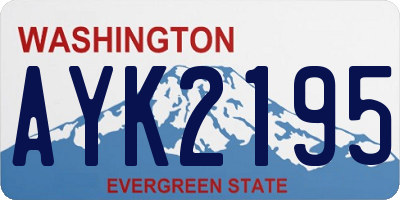 WA license plate AYK2195