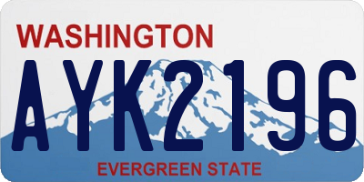 WA license plate AYK2196