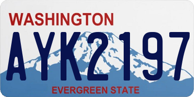 WA license plate AYK2197