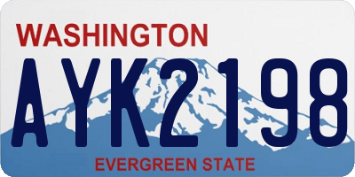 WA license plate AYK2198