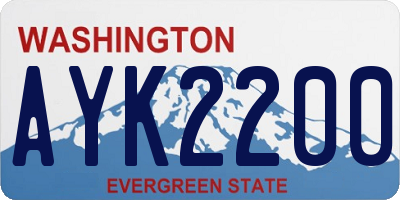 WA license plate AYK2200
