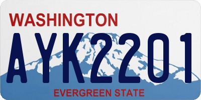 WA license plate AYK2201