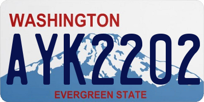 WA license plate AYK2202