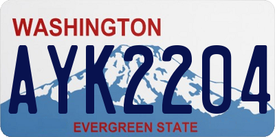 WA license plate AYK2204