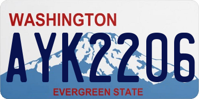 WA license plate AYK2206