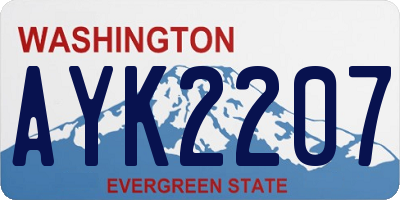 WA license plate AYK2207