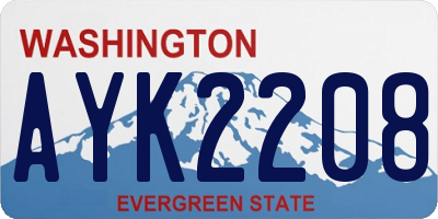 WA license plate AYK2208