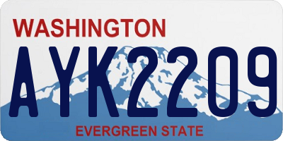 WA license plate AYK2209