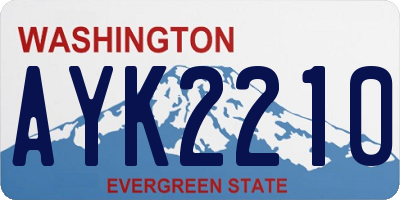 WA license plate AYK2210