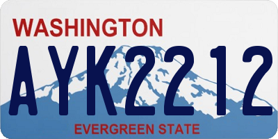 WA license plate AYK2212