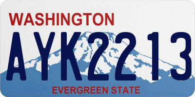 WA license plate AYK2213