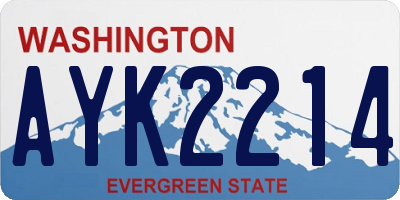 WA license plate AYK2214