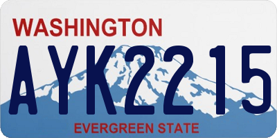 WA license plate AYK2215
