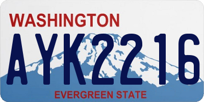 WA license plate AYK2216