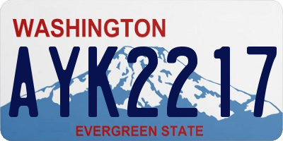WA license plate AYK2217