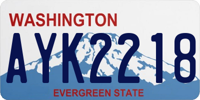 WA license plate AYK2218
