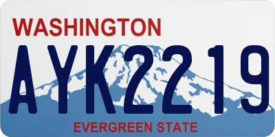 WA license plate AYK2219
