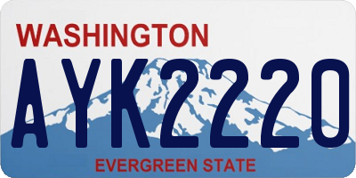 WA license plate AYK2220