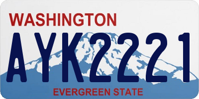 WA license plate AYK2221