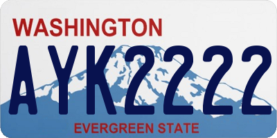 WA license plate AYK2222
