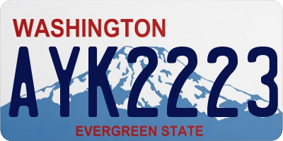 WA license plate AYK2223