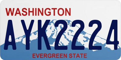 WA license plate AYK2224
