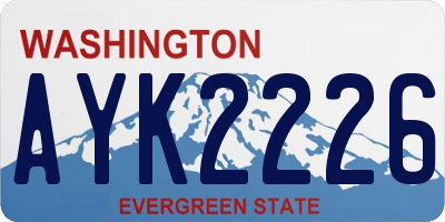 WA license plate AYK2226