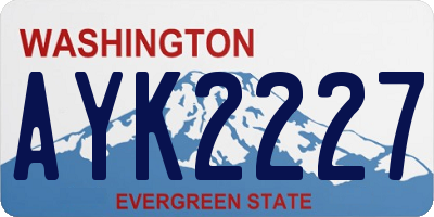 WA license plate AYK2227