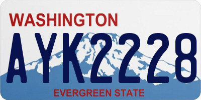 WA license plate AYK2228