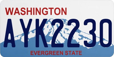 WA license plate AYK2230