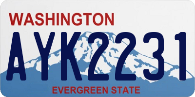 WA license plate AYK2231