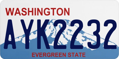 WA license plate AYK2232